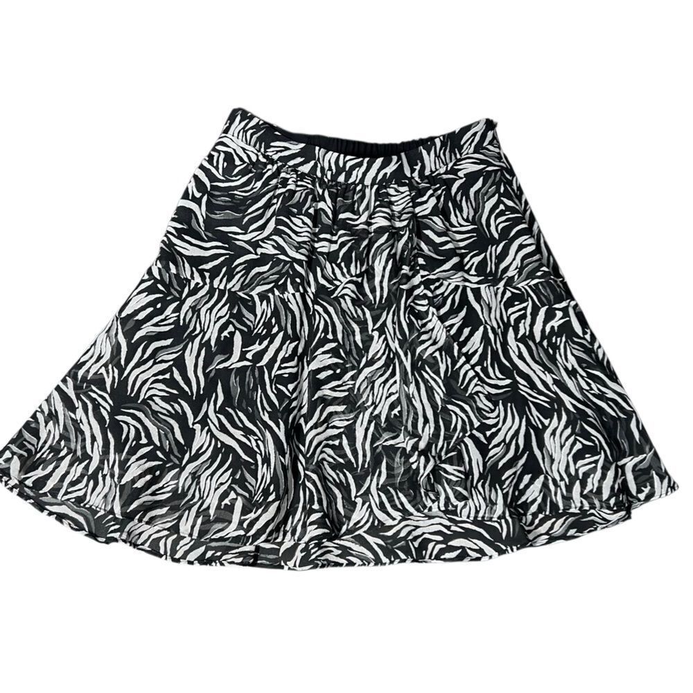 The Kooples Paris Mini Skirt Black White Silver Size 1
